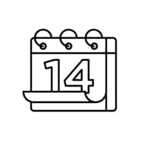A calendar icon displaying date 14 for important event information or wedding planning.