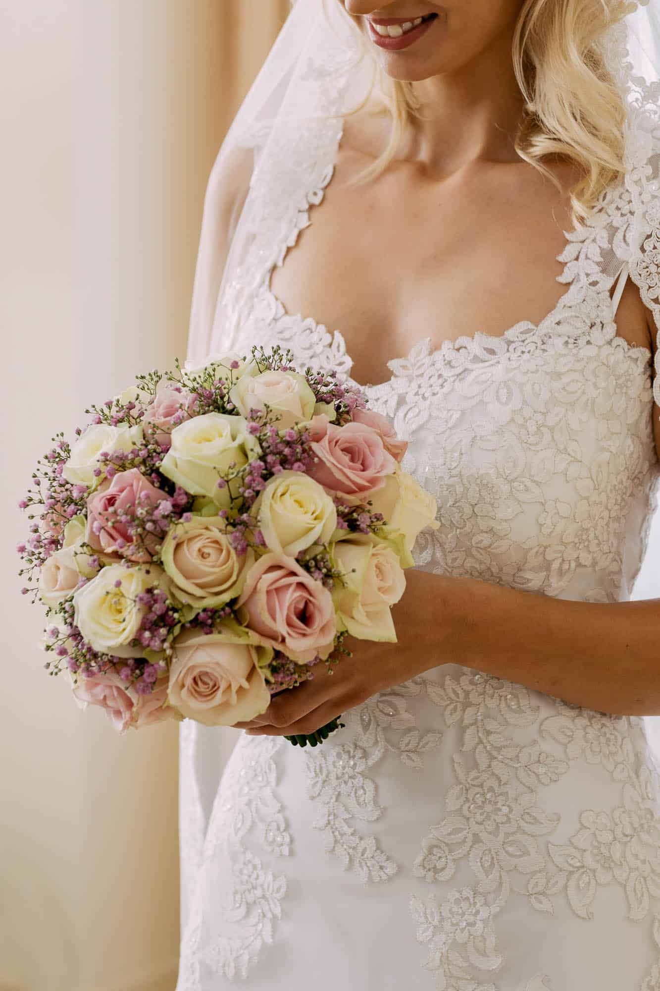 Bridal bouquet with soft colours