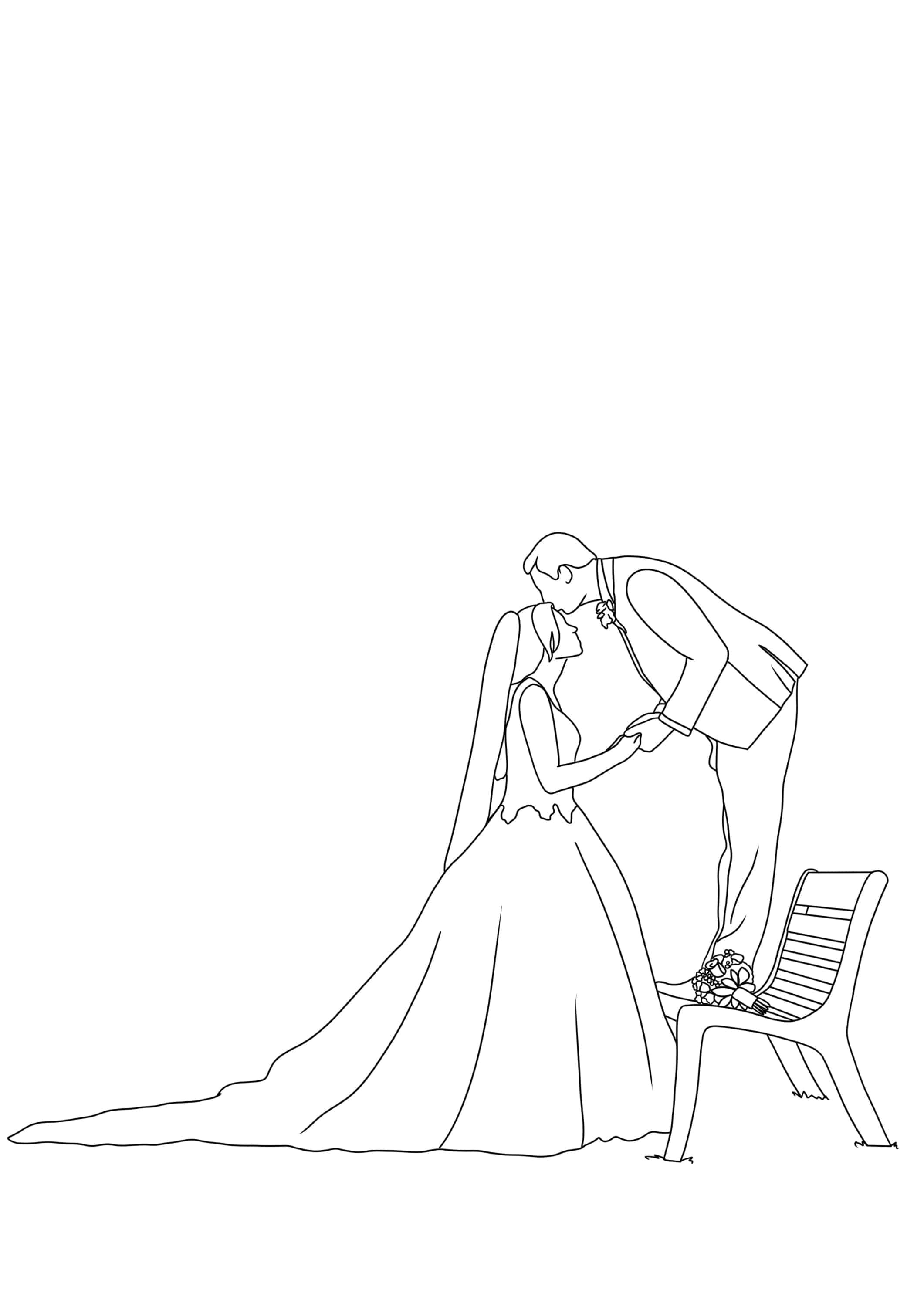 wedding colouring page