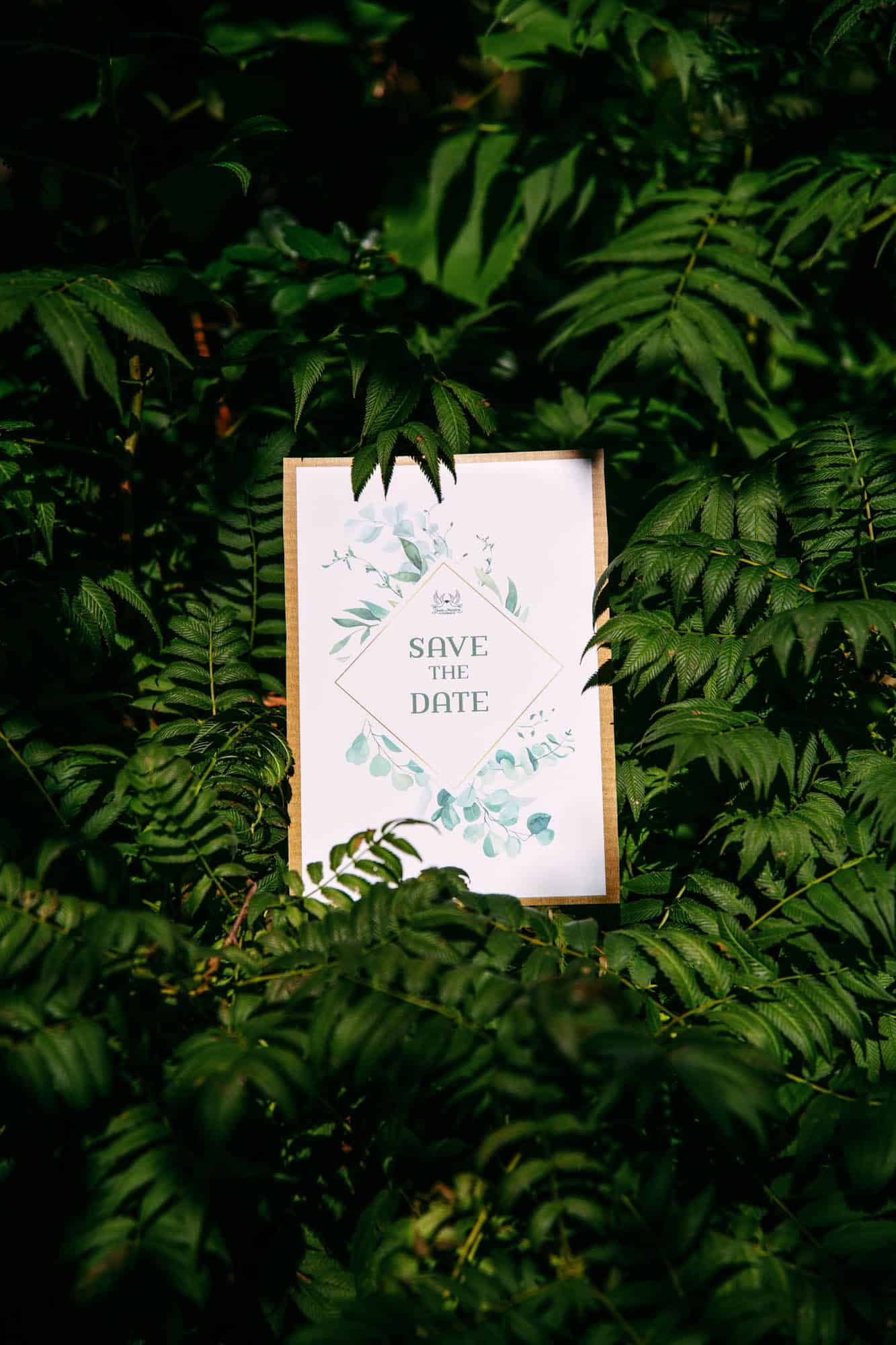 Save the date card in nature