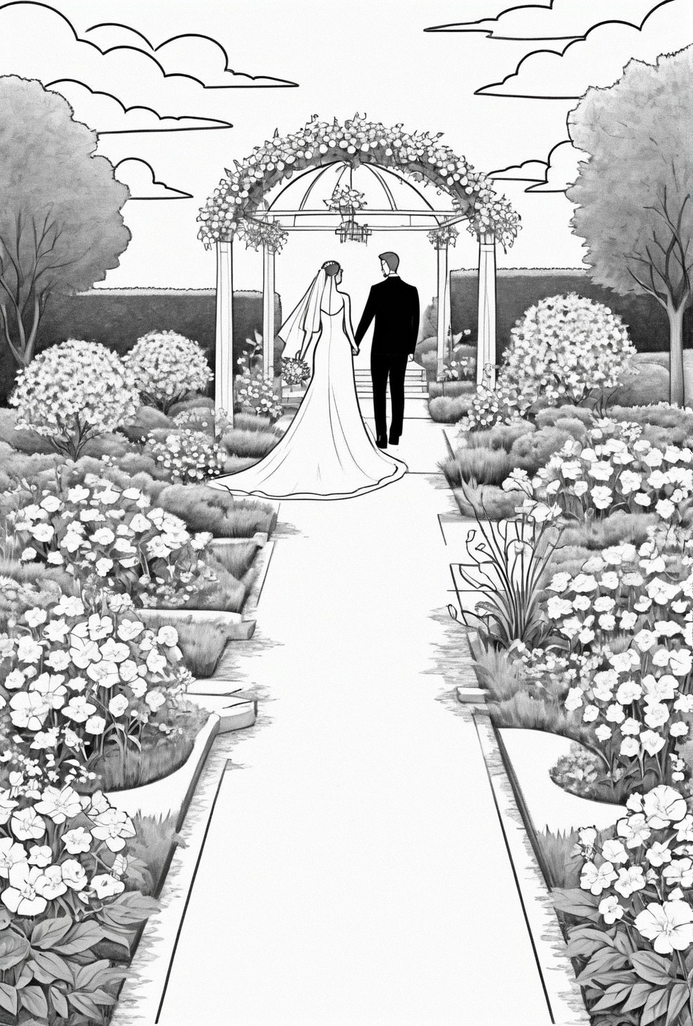 Wedding colouring page